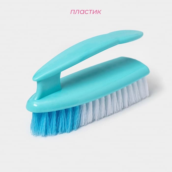 Щётка утюжок для уборки «Дельта», с ручкой, жёсткая щетина, пластик, 15×5.5×7.5 см, МИКС