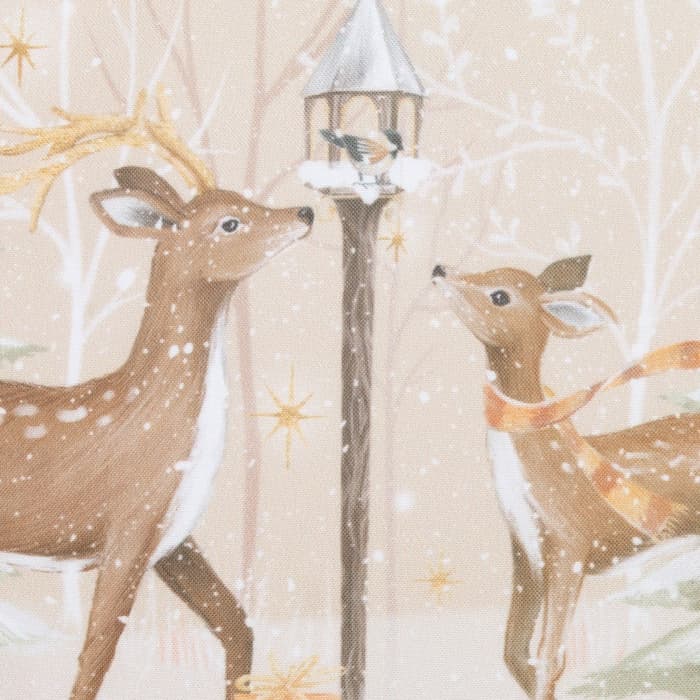 Комплект штор для кухни с подхватами «Этель» Christmas forest, 2 шт., бежевые, 145×180 см