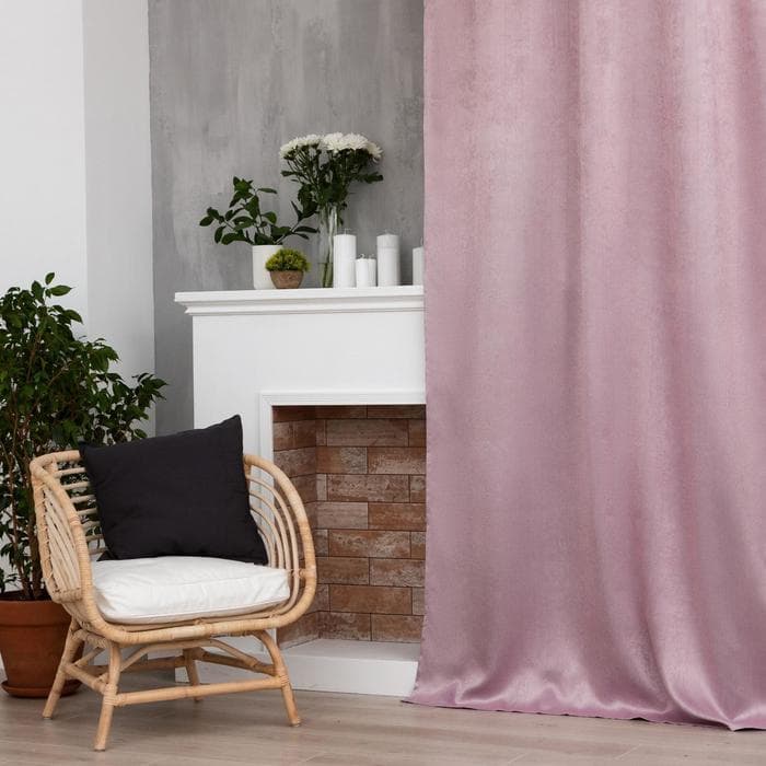 Штора портьерная «Этель. Классика», светло-розовая, 250×265 см