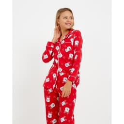 Пижама новогодняя женская (рубашка, брюки) KAFTAN Мишки, красная, размер 44-46