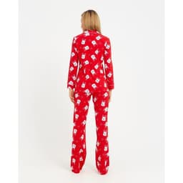 Пижама новогодняя женская (рубашка, брюки) KAFTAN Мишки, красная, размер 44-46