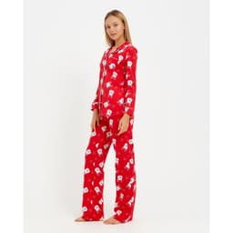 Пижама новогодняя женская (рубашка, брюки) KAFTAN Мишки, красная, размер 48-50