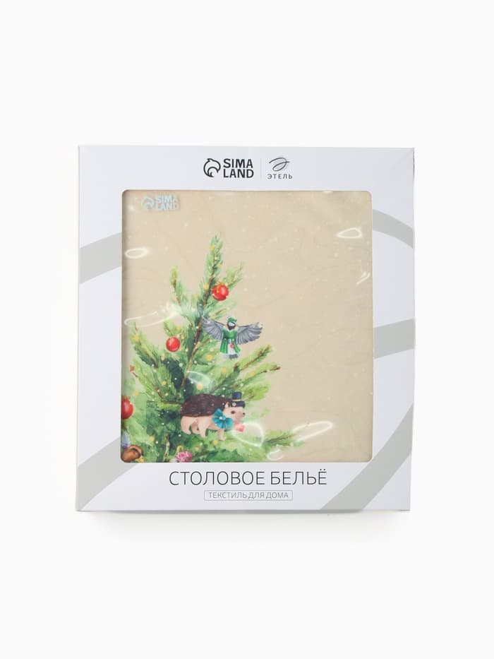 Скатерть новогодняя «Этель» Noble Christmas, d=220±3 см с ГМВО, 100% хлопок, саржа 190 г/м²