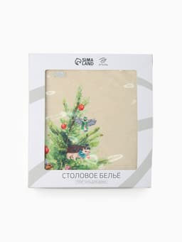 Скатерть новогодняя «Этель» Noble Christmas, d=220±3 см с ГМВО, 100% хлопок, саржа 190 г/м²
