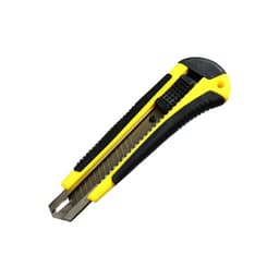 Нож канцелярский, 18 мм, с направляющим фиксатором, прорезиненный, в блистере, МИКС