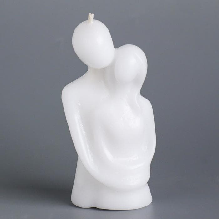 Свеча декоративная «Влюблённые», 12 см, белая