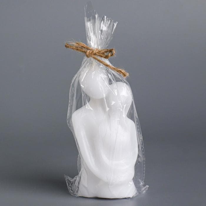 Свеча декоративная «Влюблённые», 12 см, белая