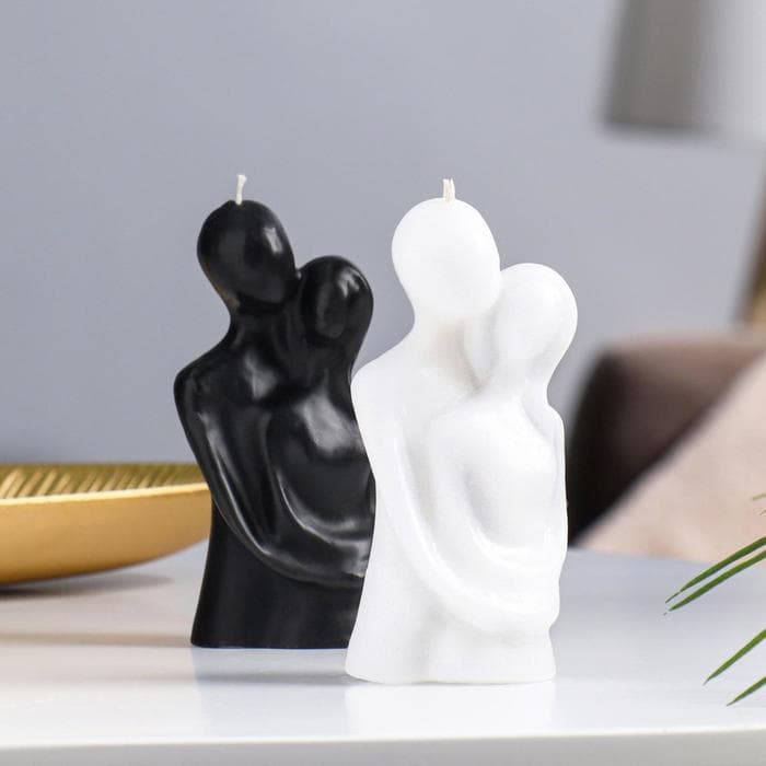 Свеча декоративная «Влюблённые», 12 см, белая