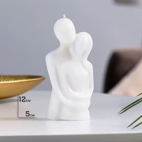 Свеча декоративная «Влюблённые», 12 см, белая