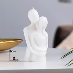 Свеча декоративная «Влюблённые», 12 см, белая