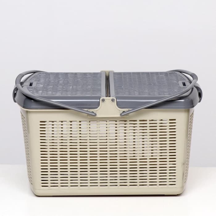Корзина, 47×36×27.5 см, пластик, серая