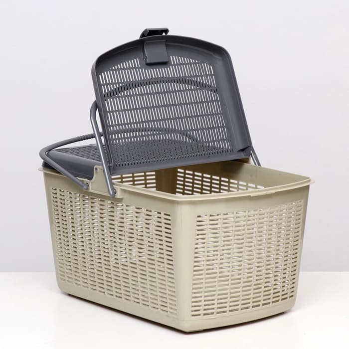 Корзина, 47×36×27.5 см, пластик, серая