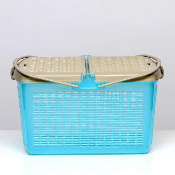 Корзина, 47×36×27.5 см, пластик, бирюзовая