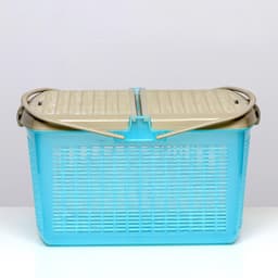 Корзина, 47×36×27.5 см, пластик, бирюзовая