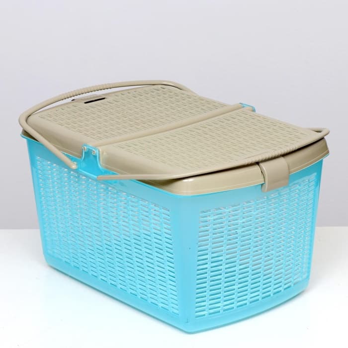 Корзина, 47×36×27.5 см, пластик, бирюзовая