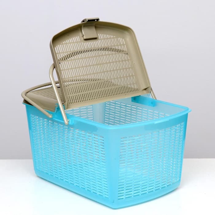 Корзина, 47×36×27.5 см, пластик, бирюзовая