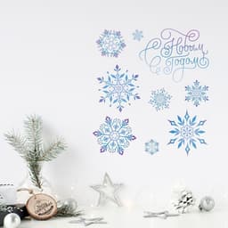 Наклейка интерьерная новогодняя со светящимся слоем «Снежинки», 10.5×14.5 см