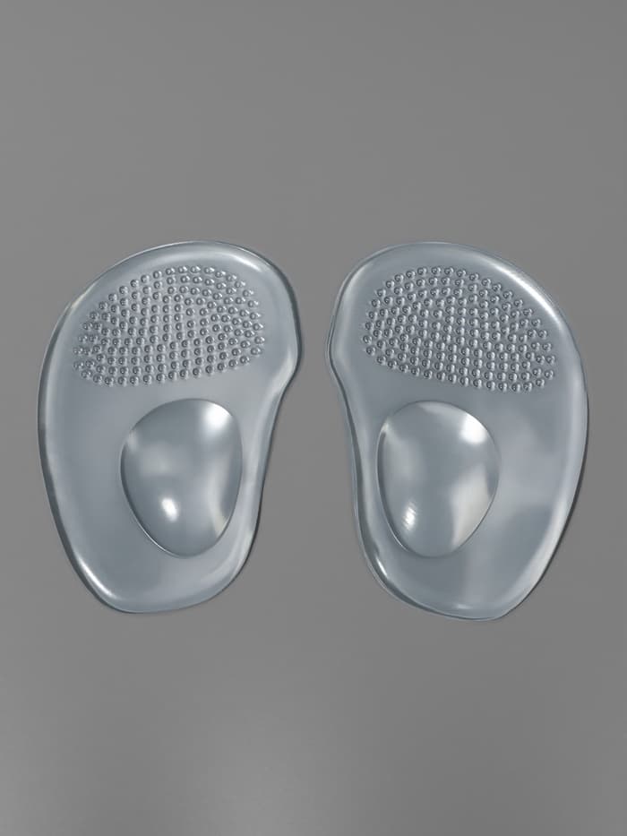 Полустельки для обуви, с протектором, на клеевой основе, силиконовые, 10.5×6.5 см, пара, прозрачные