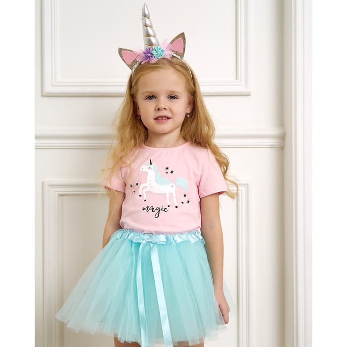 Набор для фотосессии (юбка, ободок), KAFTAN «Единорог», бирюзовый, рост 86-104 см