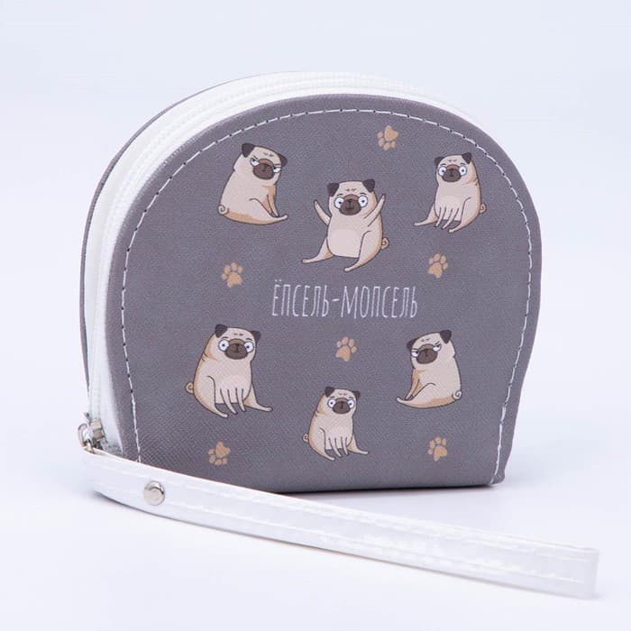 Кошелек женский на молнии «Мопсель»