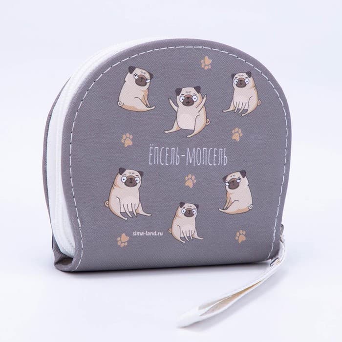 Кошелек женский на молнии «Мопсель»