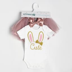 Костюм для девочки (боди, юбка, повязка) Cute, рост 86-92 см