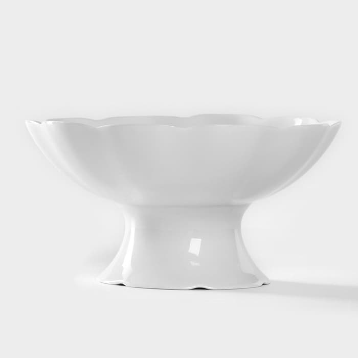 Конфетница Добрушский завод «Бельё», фарфор, 300 мл, h=15.2 см, белая