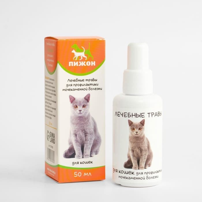 Лечебные травы для кошек с мочекаменной болезнью «Пижон», 50 мл