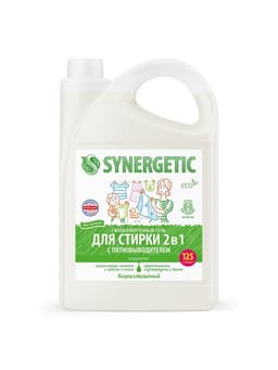 Жидкое средство для стирки 2 в 1, Synergetic, универсальное, гель, 3.75 л