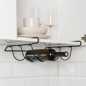 Держатель для бутылок Доляна, подвесной, металл, 32.5×31.5×13 см, чёрный