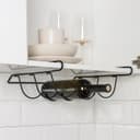 Держатель для бутылок Доляна, подвесной, металл, 32.5×31.5×13 см, чёрный