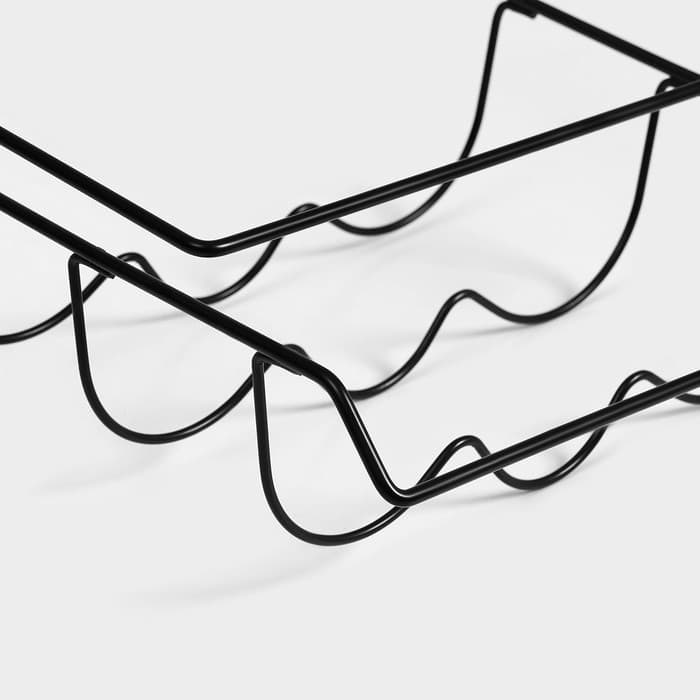 Держатель для бутылок Доляна, подвесной, металл, 32.5×31.5×13 см, чёрный