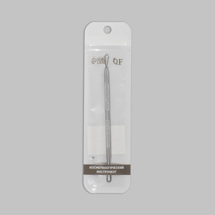 Петля косметологическая, двусторонняя, 13 см, серебристый