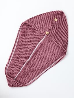 Чалма для сушки волос Доляна, микрофибра, с пуговкой, бордовая