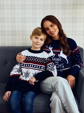 Джемпер детский новогодний вязаный KAFTAN: Snow, чёрный, размер 32 (110-116 см)