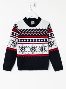 Джемпер детский новогодний вязаный KAFTAN: Snow, чёрный, размер 32 (110-116 см)