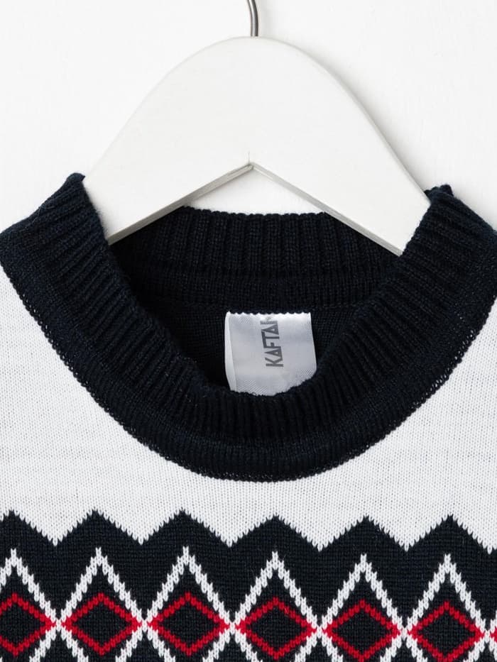 Джемпер детский новогодний вязаный KAFTAN: Snow, чёрный, размер 32 (110-116 см)