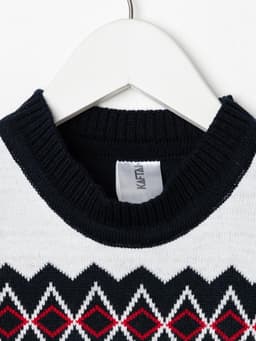 Джемпер детский новогодний вязаный KAFTAN: Snow, чёрный, размер 32 (110-116 см)