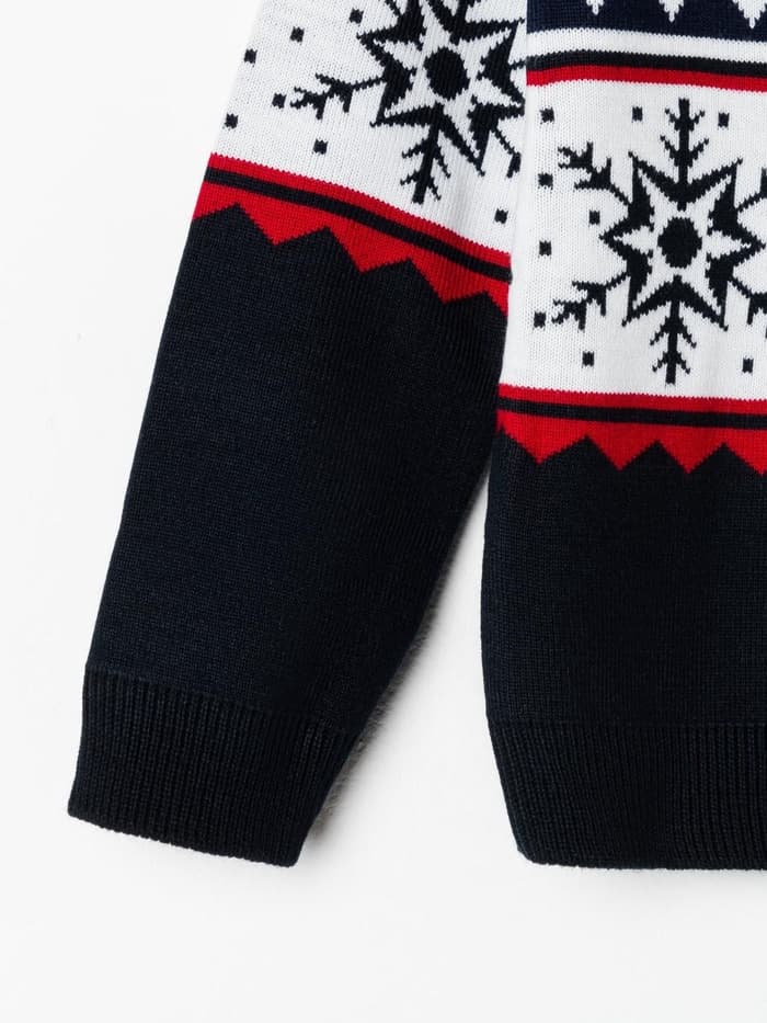 Джемпер детский новогодний вязаный KAFTAN: Snow, чёрный, размер 32 (110-116 см)