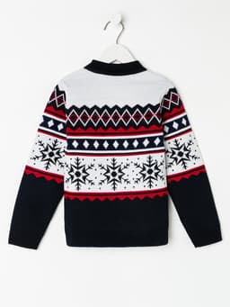 Джемпер детский новогодний вязаный KAFTAN: Snow, чёрный, размер 32 (110-116 см)