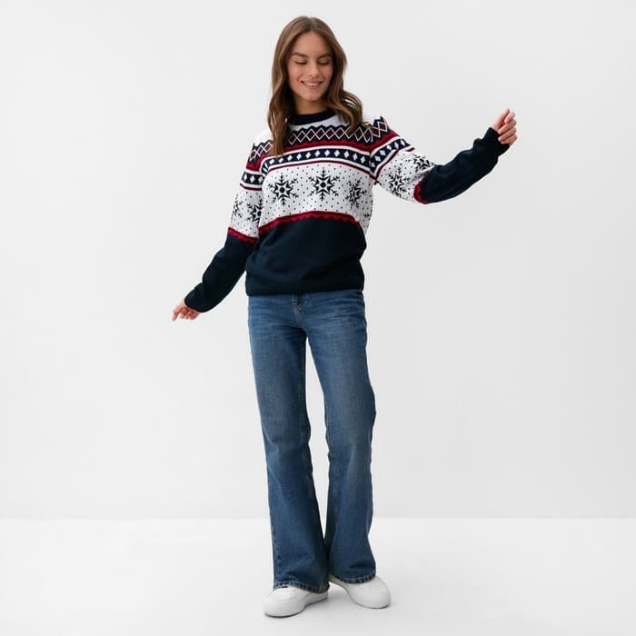 Свитер вязаный новогодний KAFTAN Snow, размер 46