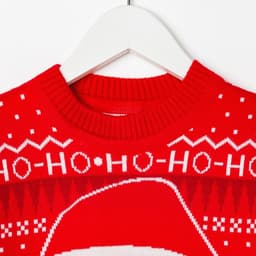 Джемпер детский новогодний вязаный KAFTAN: Santa, красный, рост 110-116 см
