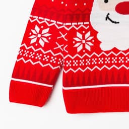 Джемпер детский новогодний вязаный KAFTAN: Santa, красный, рост 110-116 см