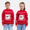Джемпер детский новогодний вязаный KAFTAN: Santa, красный, размер 30 (98-104 см)
