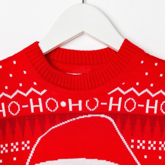 Джемпер детский новогодний вязаный KAFTAN: Santa, красный, размер 30 (98-104 см)