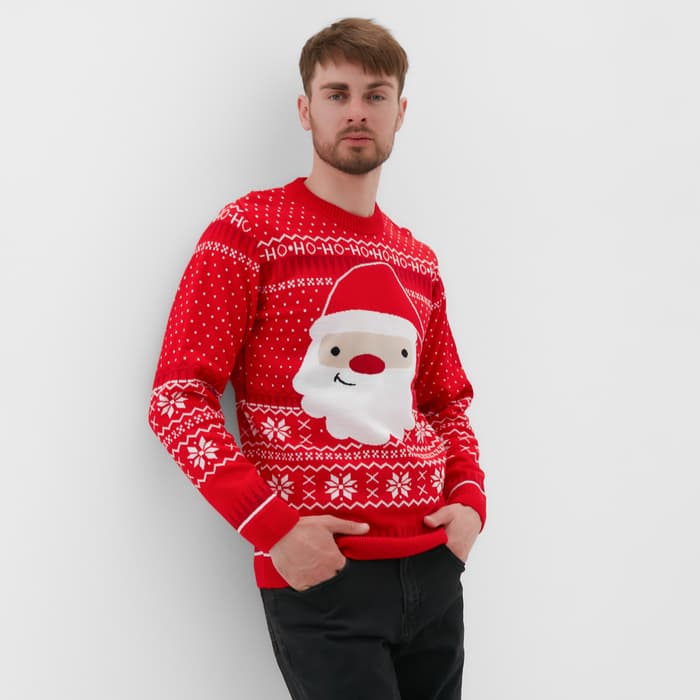 Свитер вязаный новогодний KAFTAN Santa, размер 56