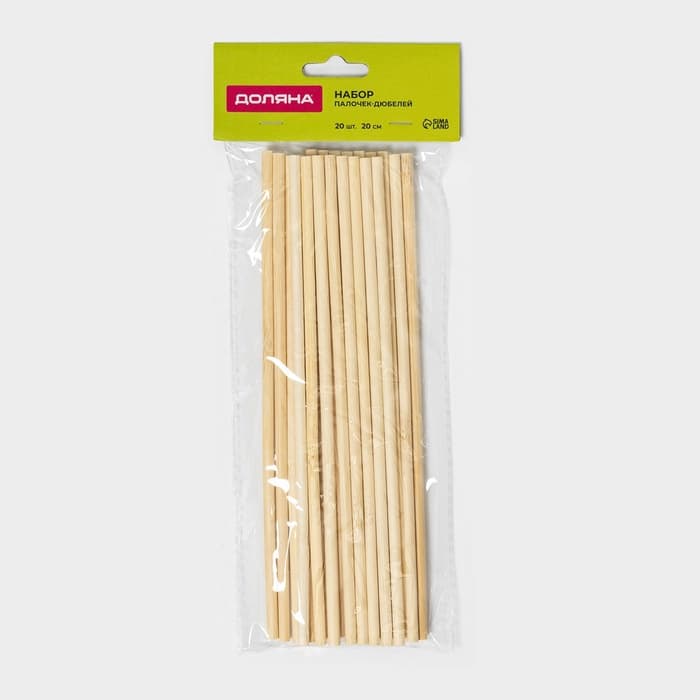 Палочки - дюбели для кондитерских изделий Доляна, 20 см, набор 18-20 шт., бамбук
