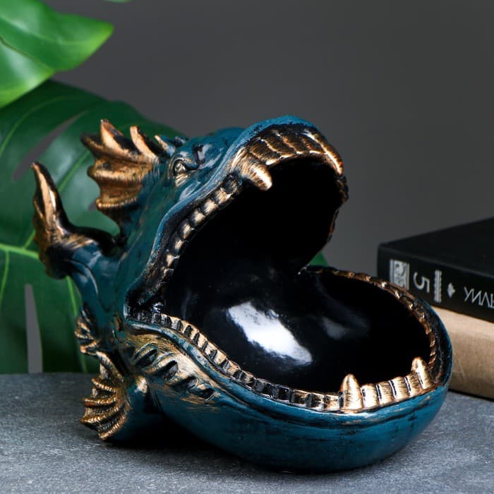 Подставка для мелочей «Пиранья», синяя, 18×28×16 см