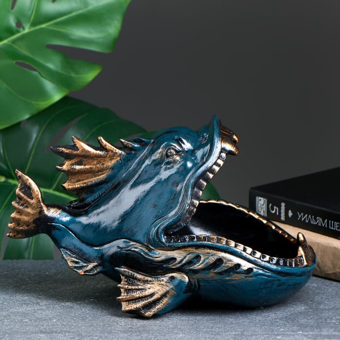 Подставка для мелочей «Пиранья», синяя, 18×28×16 см