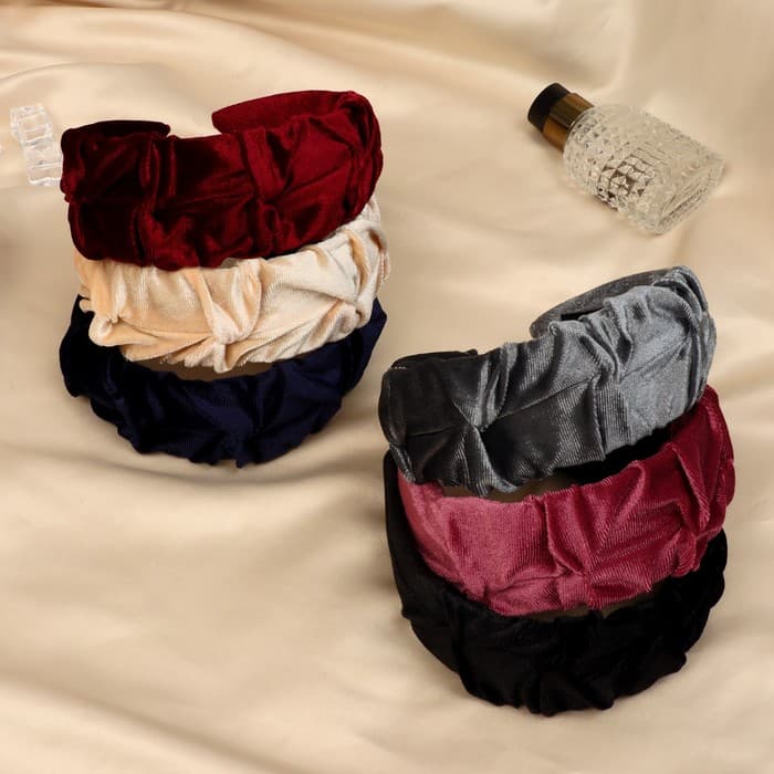 Ободок для волос QF «Юнона», классика бархат, 5 см, МИКС